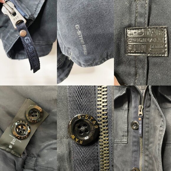 G-STAR Raw Field Pocket Utility Coat Black Zip and Button Closure Mens Small - Picture 5 of 9